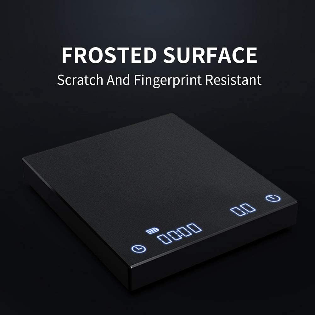 B22 New Version Digital Espresso Coffee Scales Kitchen Scales with Auto Timing, 2000 Grams,Black
