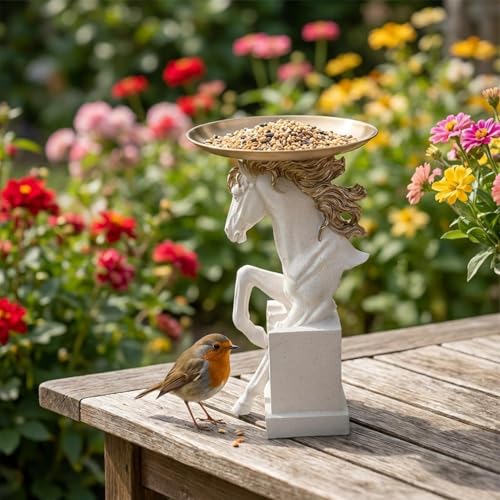 Mangeoire oiseaux résine tête de cheval durable contre intempéries