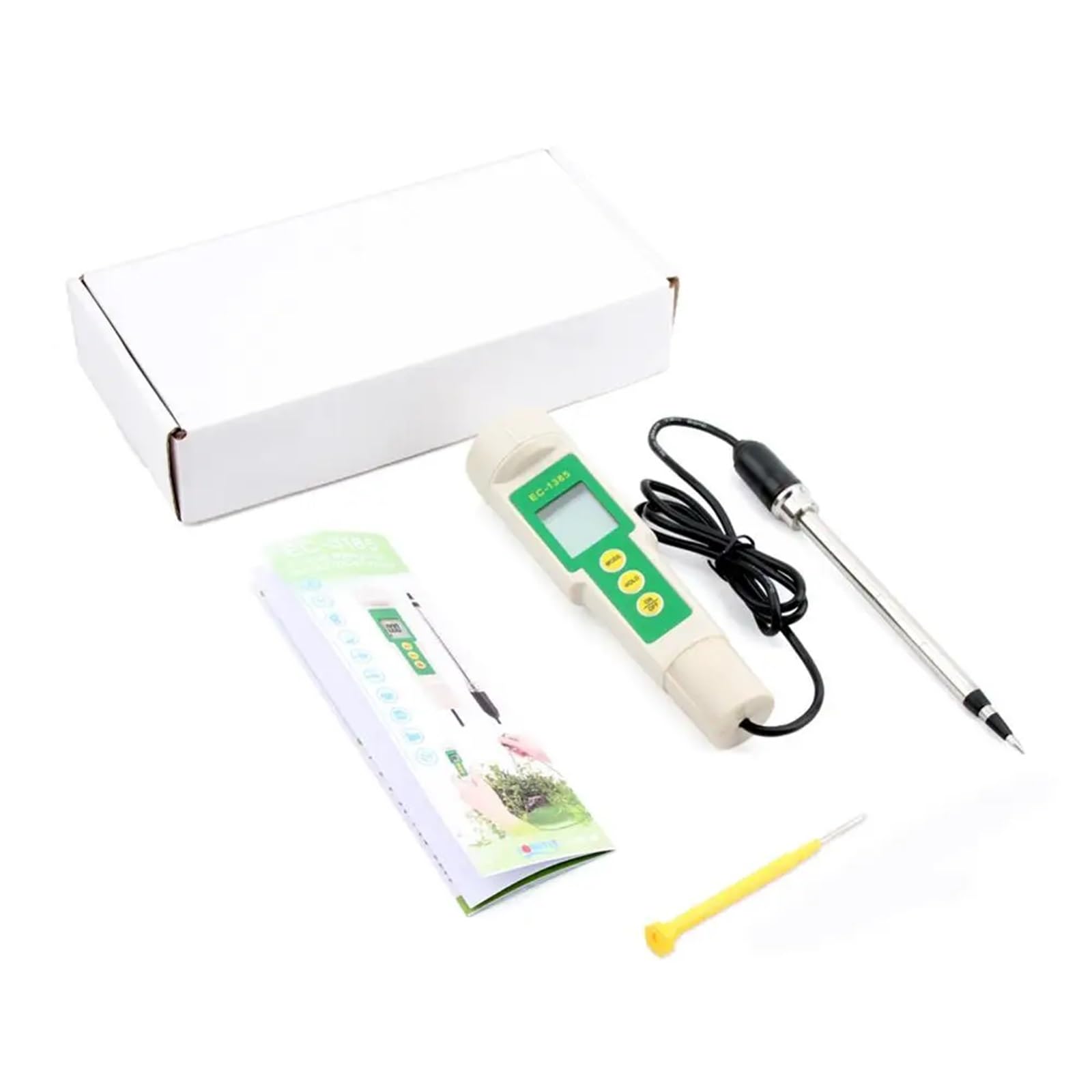 EC-3185 Misuratore di suolo impermeabile Tester di suolo EC/TDS/CF con sonda for coltivazione in serra, coltivazione di orticoltura, laboratorio,Giardino,Prato,Interno,Uso esterno