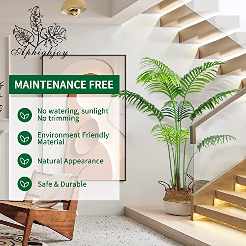 Aphighjoy 2Packs 4Ft Fake Palm Tree - Artificial Areca Palm Plant With Natural Trunks & Real Touch Leaves, Faux Plant For Indoor Outdoor Modern Decor Housewarming Gift (4 Ft - 2 Packs) #TOP4