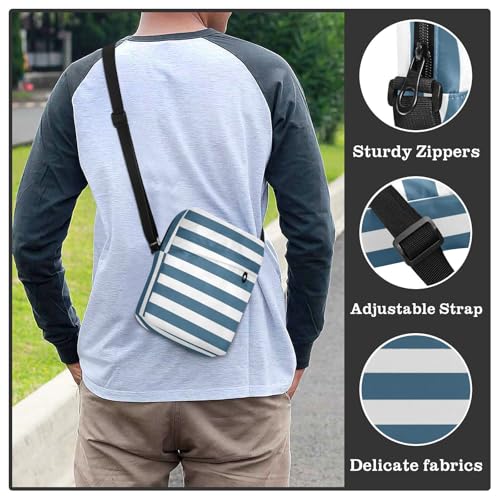 MCHIVER Small Messenger Bag Caribbean Blue Stripes Crossbody Bag for Men Women Sling Shoulder Bags for Cycling Hiking Running4