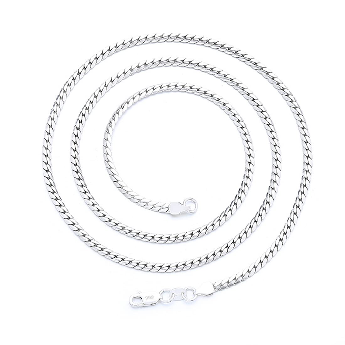 1 Piece 6mm Men's Solid Cuban Chain Necklace - Stainless Steel Jewelry - Men's Chain - Silver Chain (19.6")