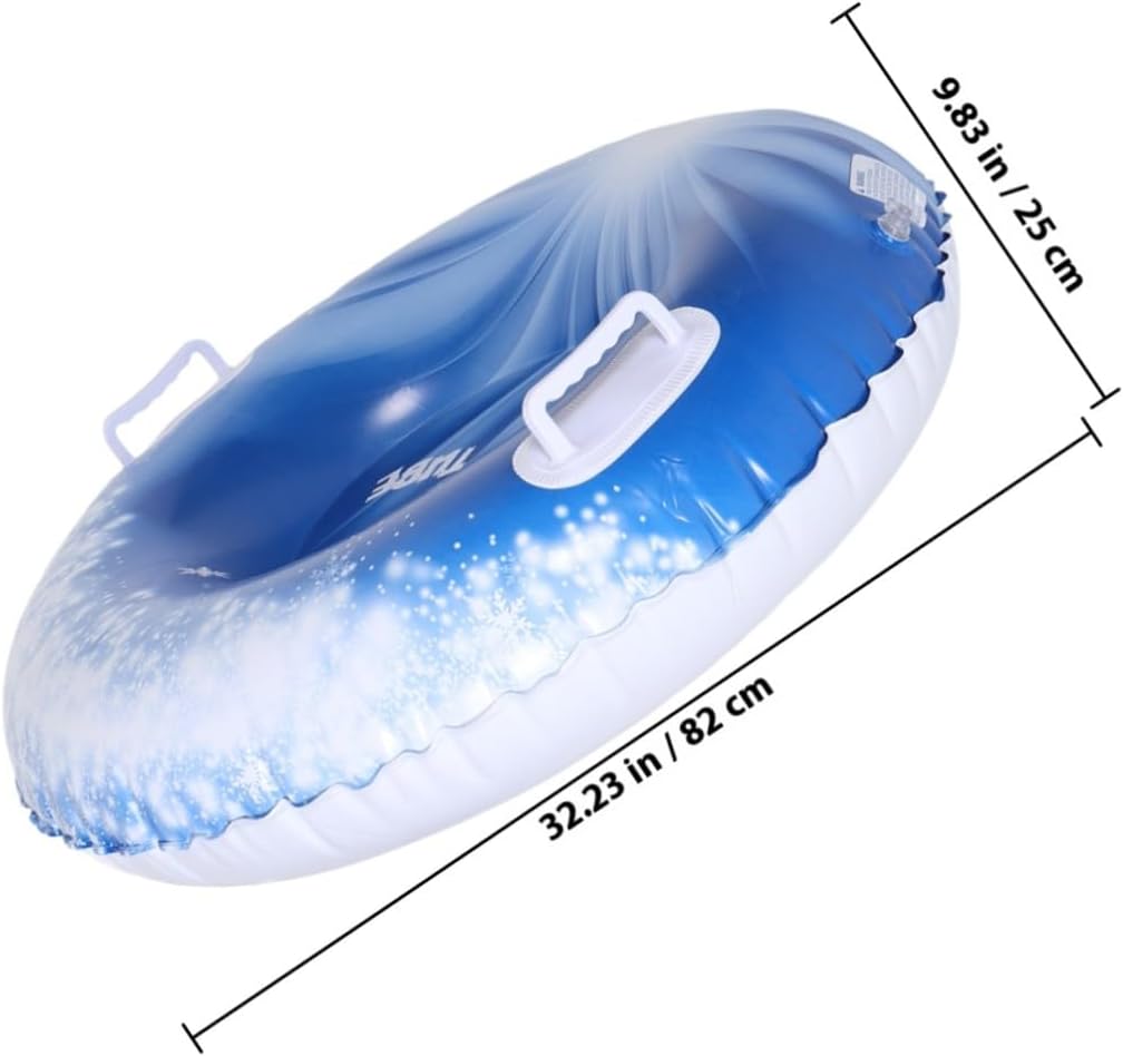 Inflatable Snow Tube for Sledding PVC Heavy Duty Winter Sports Tube with Handles Portable for Sledding Fun