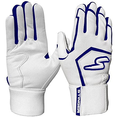 Stinger Sports Winder Series Batting Gloves - Adult Large, Navy/White
