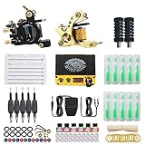 Dragonhawk Complete Beginner Tattoo Kit Traditional Coils Two Tattoo Machines Liner Shader Needles...
