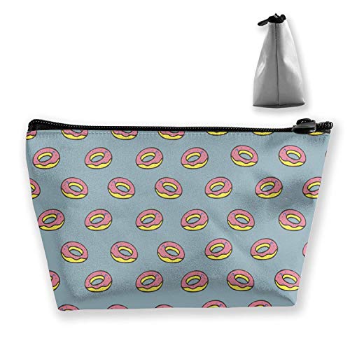Preisvergleich Produktbild Schminktäschchen für Geldbeutel Reise-Schminktäschchen Mini-Kosmetiktasche für Frauen Mädchen Baumwolle Donuts Love, CowÏ PatternsSchwarz, OneSize