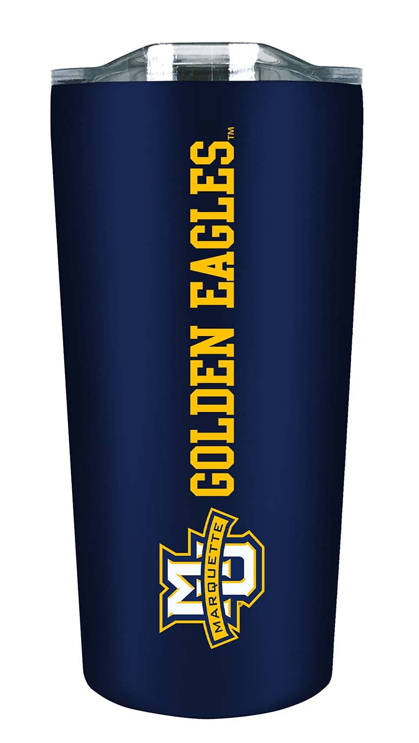 Campus ColorsNCAA Stainless Steel Tumbler perfect for Gameday - 18 oz - Double Walled - Keeps Drinks Perfectly Insulated (Marquette Golden Eagles - Navy)
