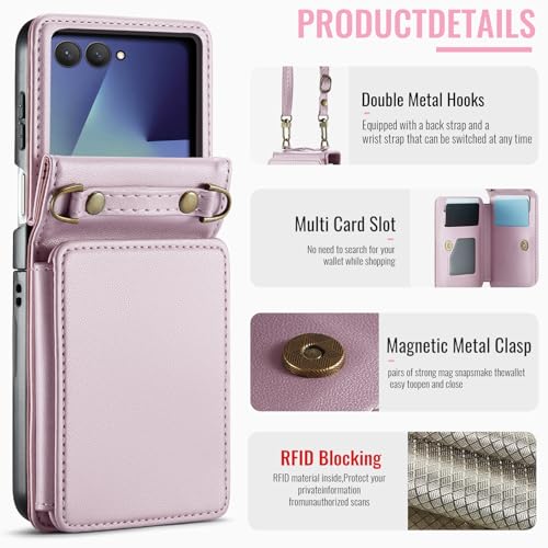 Coque Z Flip 7 5G portefeuille à bandoulière pour vos sorties en ville