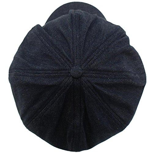 Summer 100% Cotton Plain Blank 8 Panel Newsboy Gatsby Apple Cabbie Cap Hat Dk. Denim #TOP2