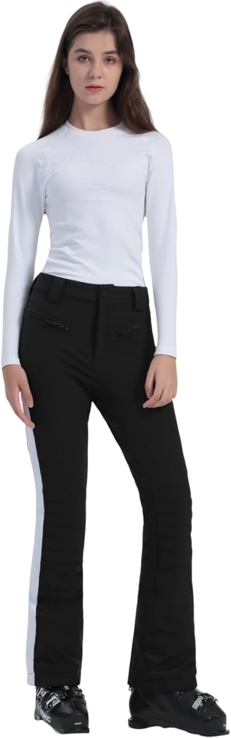 GSOU SNOW Womens Ski Pants Slim Snow Flared Snowboarding Insulated Waterproof Windproof Winter Outdoor Hiking Warm - Image 2