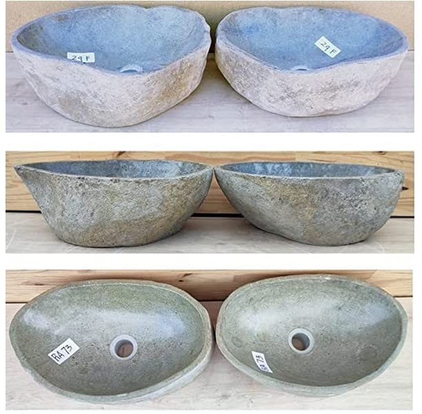 double vasque lavabo à poser en pierre naturelle 40/45 cm, Duo. CHOIX SUR PHOTOS ENVOYEES SUITE A VOTRE COMMANDE AVEC LES DIMENSIONS. VENDEUR FRANCAIS. Pour...