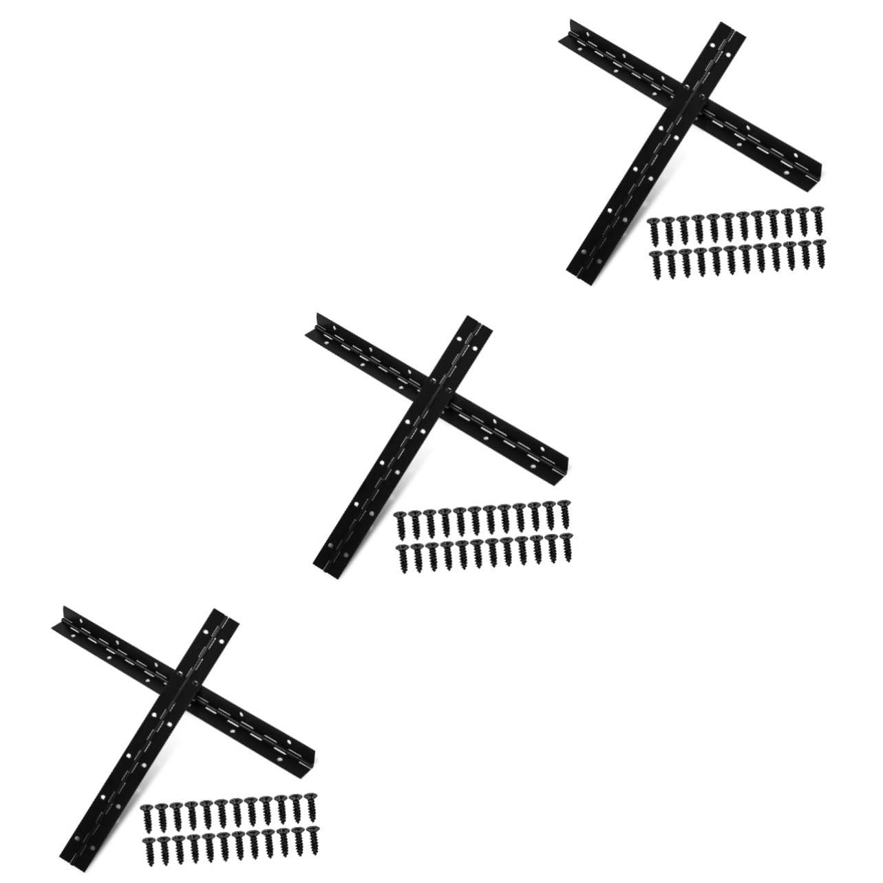 3 Sätze Scharniere Metallische Piano Halbscharnier Für Holzboxen Und Möbel Mit Schwarzen Langlebig Und Installieren 2 Stücke * 3