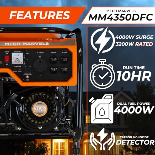 MM4350DFC Portable Generator, Orange - Image 4