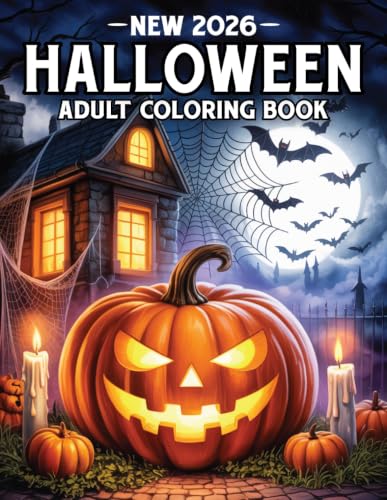 New 2026 Halloween Adult Coloring Book: 50 Spooky Halloween-Themed Large Print Coloring Pages for Adults and Seniors I Autumn Fall Halloween Fantasy Designs for Relaxation image 2