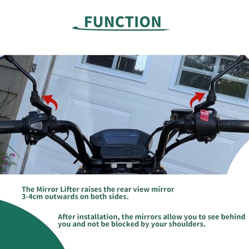 Image of PSLER M10 Motorcycle Mirror Extenders, Rear View Mirrors Handlebar Mount Riser Extender Adapter for 10mm /8mm Apertures