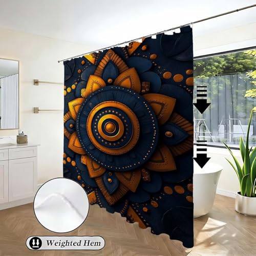 Rideau de baignoire en tissu polyester premium motif fleurs - 3