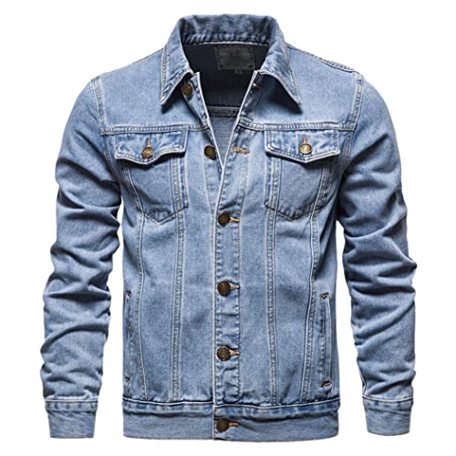 Manteau d'extérieur pour homme en denim bleu idéal pour les sorties XL