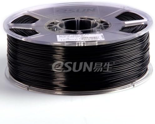 eSUN 1.75mm Black ABS 3D Printer Filament 1kg Spool (2.2lbs), Black