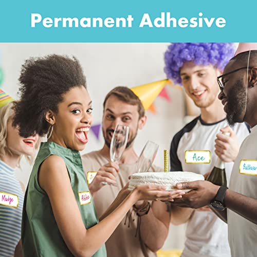 200 Pcs Gold Metallic Shipping Labels, Blank Address Labels With Permanent Adhesive Writable Stickers With Metallic Gold Border For School Office Home (Letter Size Per Sheet, Each Measures 2" X 4") #TOP3