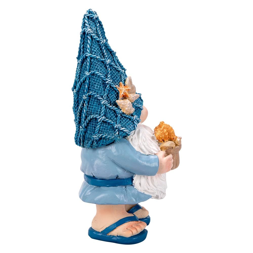 Gnomo Decorativo Con Conchiglie – Statuetta In Resina Per Bagno E Decorazione Marittima, 17,2 Cm