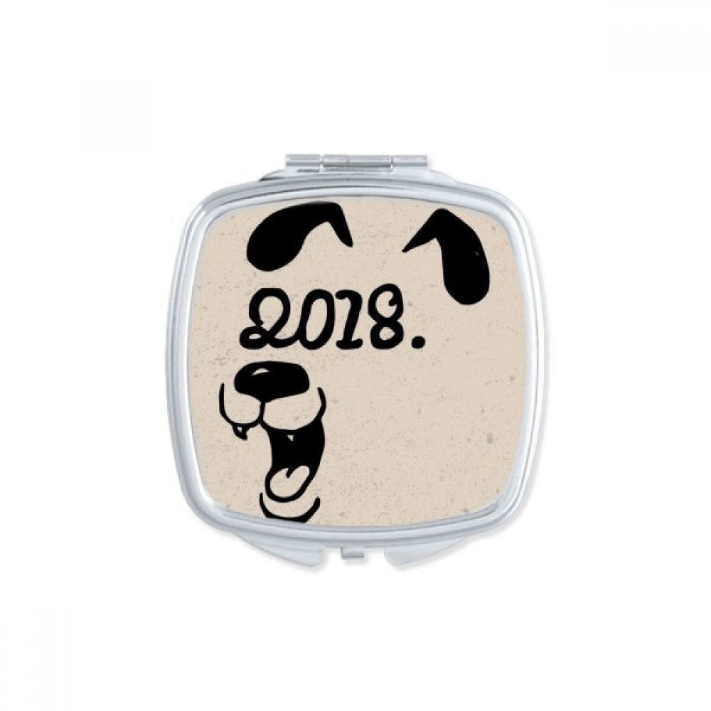 Miroir compact Belle Police carrée petit cadeau mignon multicolor