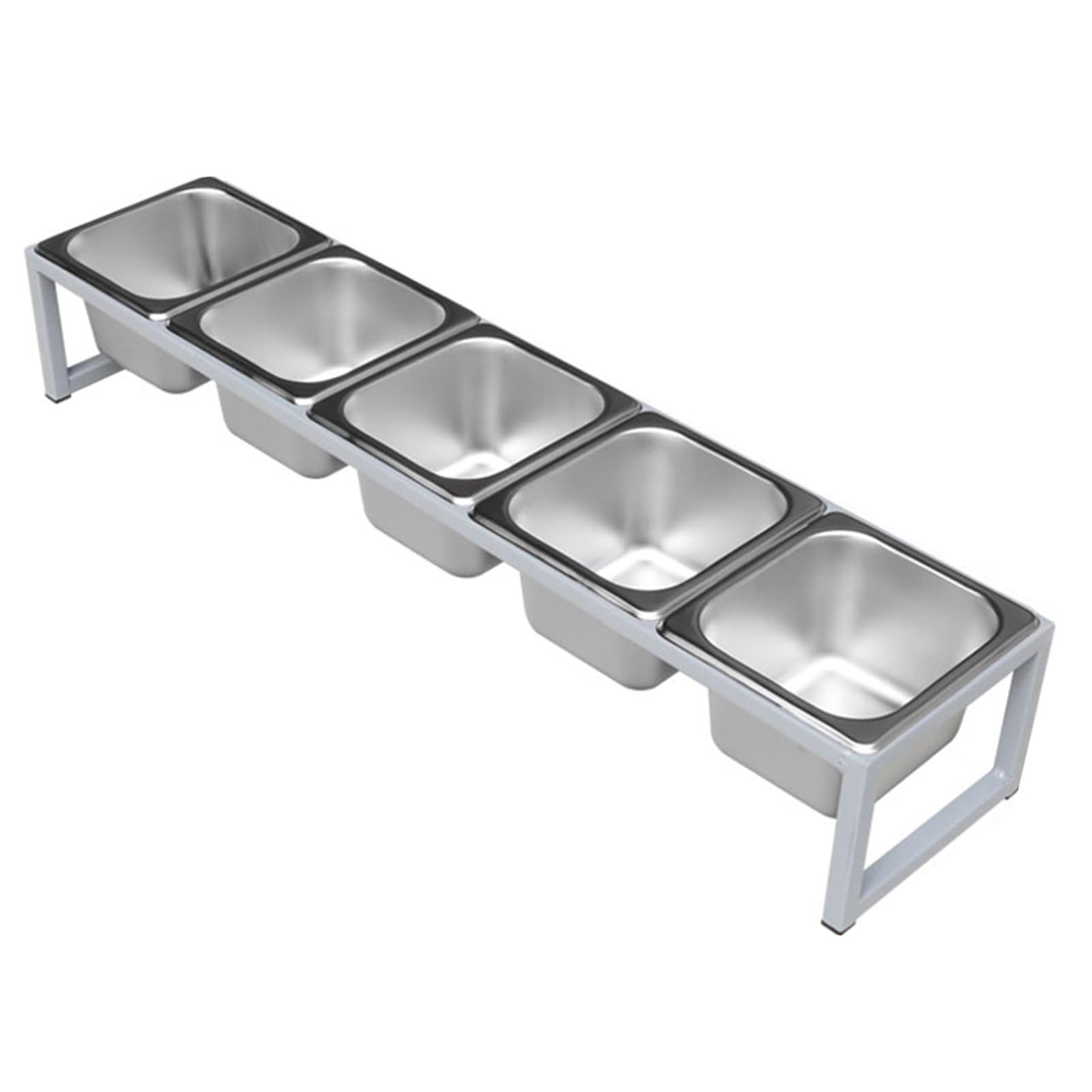 WDSOPK Commercial Spice Rack Set, Topping Station Organizer Condiment Container Dispenser, Seasoning Sauce Salad Jam Ingredients Condiment Racks for Kitchens Buffets (Silver 81.5x18.5x13.5cm)