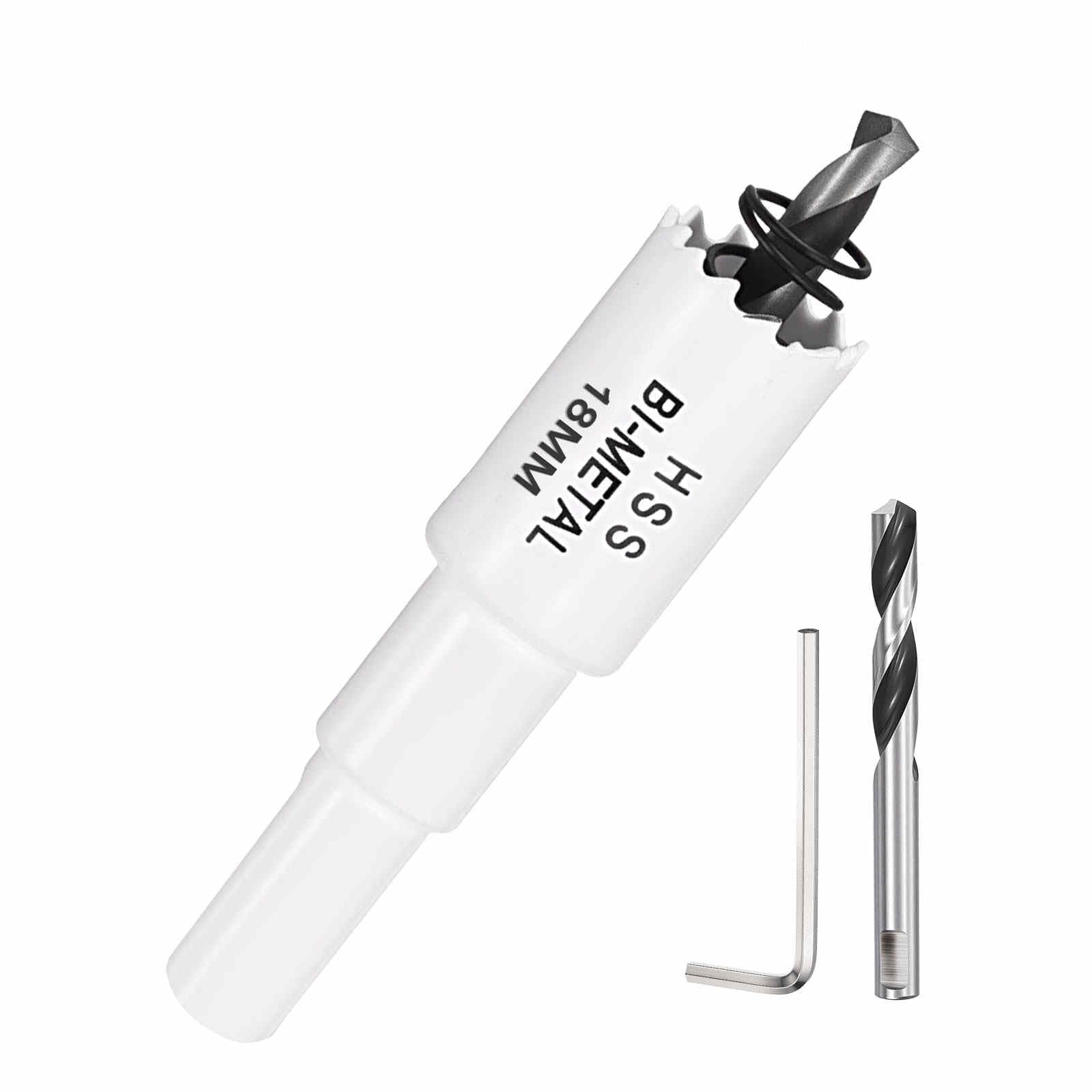 DTGN 11/16" Bi-Metal Hole Saw M42 HSS - 18mm Hole Cutter - Good for Thick Stainless Steel/Alloy/Aluminium/Brass/Copper - White