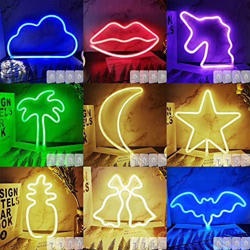 YIVIYAR LOVE Neon Sign LED Neon Lights with 4 Hooks, Pink LOVE Neon Light Sign for Wall Decor Battery/USB Operated LED Sign for Bedroom Neon Night Light Pink Decor for Living Room,Wedding,Party(LOVE)