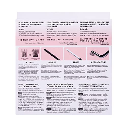 KISS Falscara D.I.Y. Lash Extension Starter Kit With 10 Eyelash Lengthening Wisps, Applicator and Bond & Seal lash adhesive