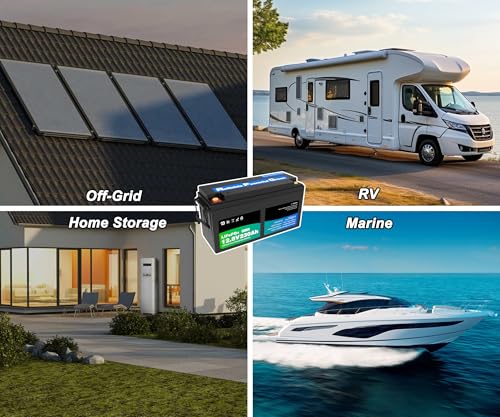 Image of 12 Volt 230Ah Lithium Golf Cart Battery, 12V LiFePO4 Battery, 200A BMS, 4000+ Cycles, 2.94 kWh Energy, 2.56kW Max Power Output, Perfect for Off-Grid, Home Storage, RV, Marine