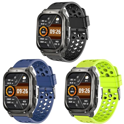 Correas de silicona compatibles para reloj AMAZTIM 22mm 3 pack miniatura 1