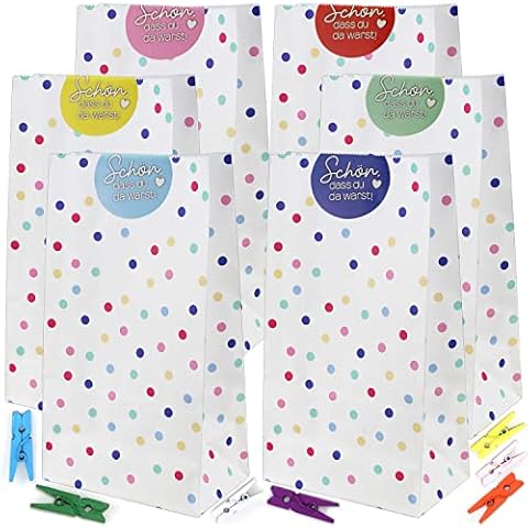 Geschenktüten Kindergeburtstag Mitgebsel Tüten Papiertüten Partytüten für Geschenken Party Valentinstag Hochzeit Cover