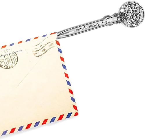 Miniatura 6 de JKJF 2 piezas de abrecartas abrecartas abrecartas de metal cortadora de sobres para oficina en casa escuela - plata y oro