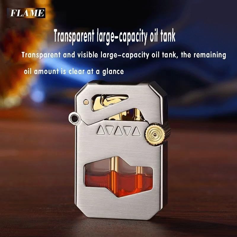 Encendedores de queroseno vintage con ventana de aceite transparente y llama suave 4