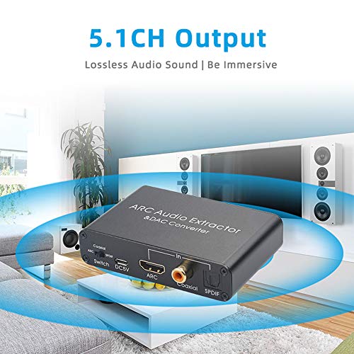 Extractor de audio digital a analógico de 192 kHz con retorno HDMI ARC y convertidor DAC para TV 6