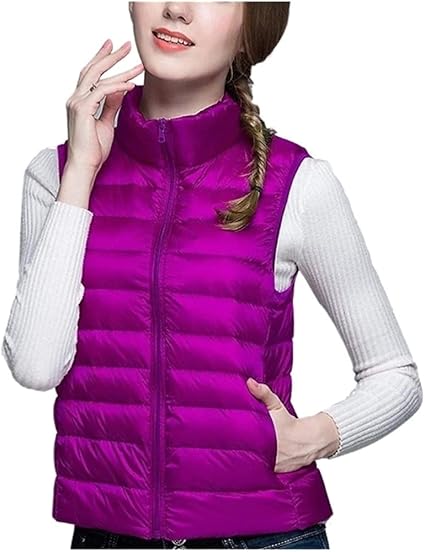 purple sleeveless jacket