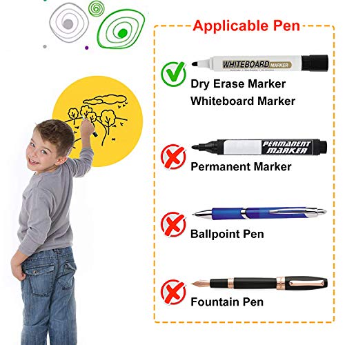 image for Kalkehay Colorful Dry Erase Dots Circles Whiteboard Marker Removable V
