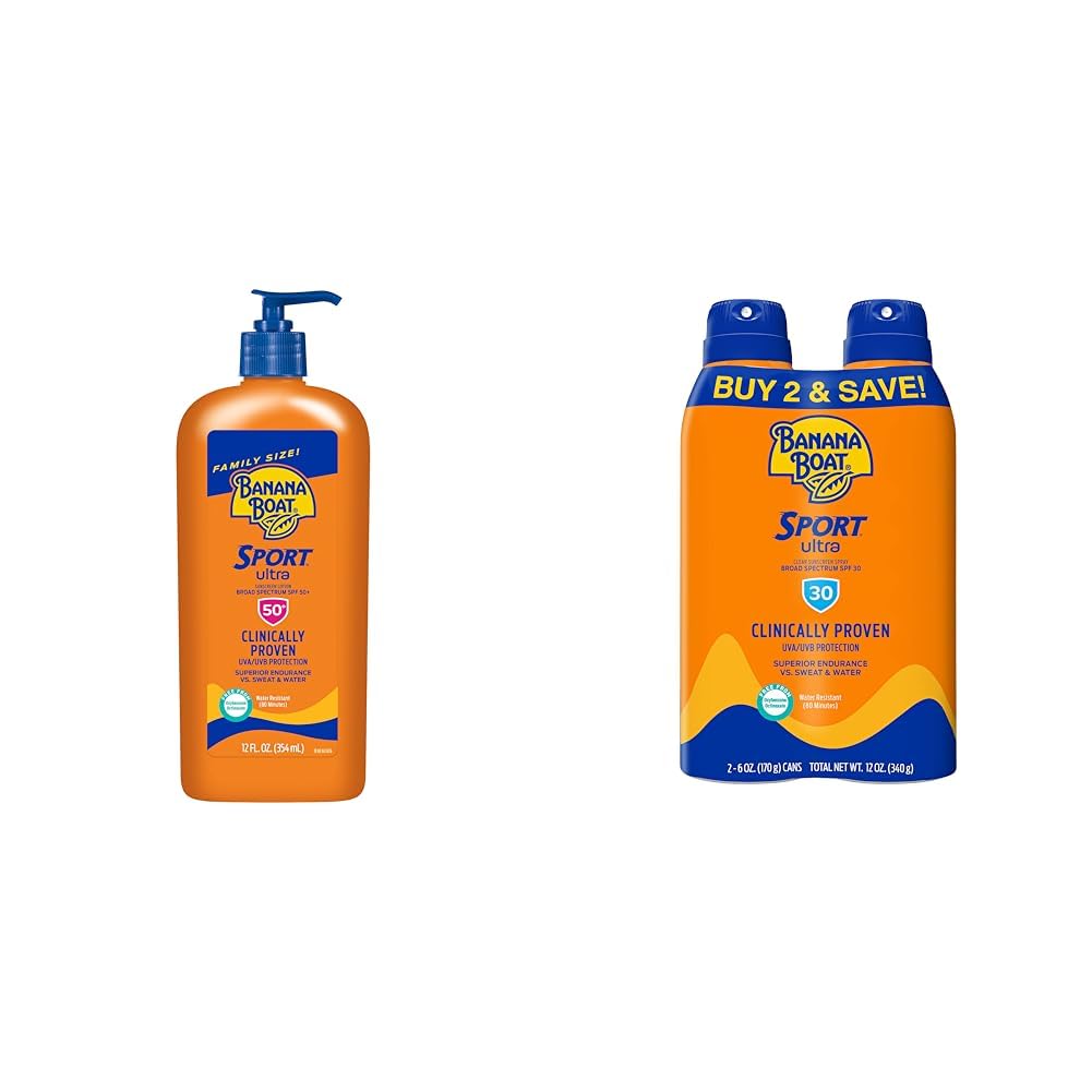 Banana Boat Sport Ultra SPF 50 Sunscreen Lotion 12oz Banana Boat Sunscreen SPF 50 Lotion Sport Ultra SPF