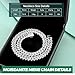 WORFAJEW Moissanite Chains for Men Women, 12MM Iced Out Moissanite Cuban Link Chain White Gold Plated S925 Silver VVS Moissanite Choker Necklaces Bling Luxury Hip Hop Jewelry Lab Diamond Chain Miami Charm 16inch D Color VVS1 Clarity