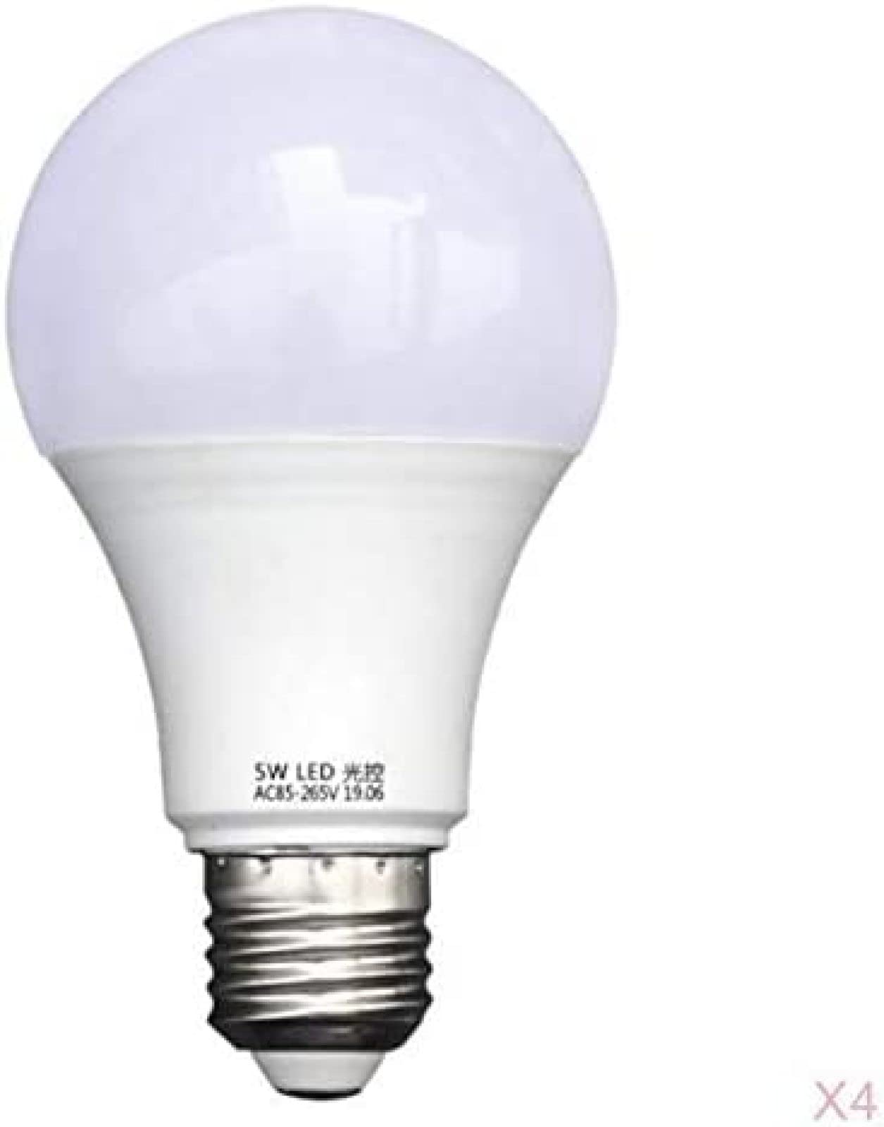 4 Bombillas Con Sensor De Luz Del Anochecer Al Amanecer, Bombilla LED De 5 W Con Encendido Automático Y Apagado, Base E27, Luz Diurna 6500 K, Luces Con Sensor Inteligente Para Interiores Y Exterio
