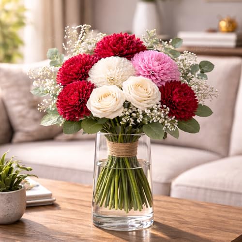 Image of Divyakosh Artificial Flowers for Home Decoration, Flora for Decor | Artificial Flowers for Vase (VASE NOT Included).Wedding Gifts Item Artificial Flowers Bunch for Vase |