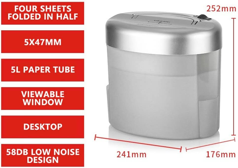 5L Desktop Automatic Shredder 5 * 47MM Portable mini Electric Office Home Silent Crusher Destroyer