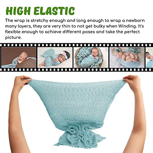 Image of Sunmig Newborn Baby Stretch Wrap Photo Props Wrap-Baby Photography Props (Blue-Grey)