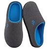 VeraCosy Men’s Two-Tone Memory Foam House Slippers Indoor Outdoor Durable Rubber Sole