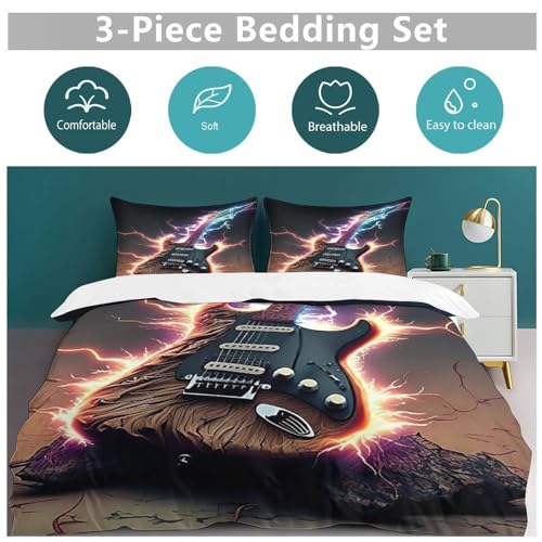 Housse de couette Guitares en microfibre douce impression numérique 3D - 6