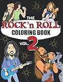 ROCK N ROLL COLORING BOOK - volume 2: A music coloring book for adults - For rock, hard rock and...