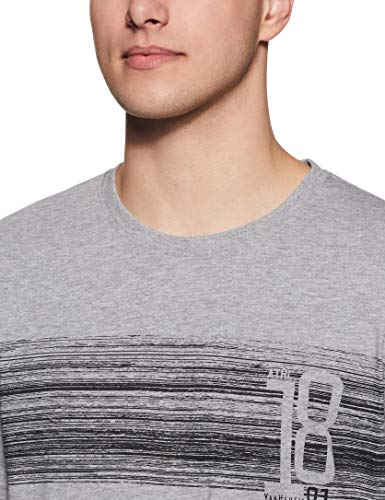 Image of Van Heusen Men Athleisure Regular Fit T-Shirt - Cotton Rich - Crew Neck, Long Sleeve, Printed