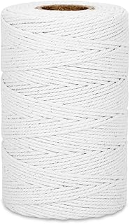 Cotton Bakers Twine，509ft Natural White Twine String,2mm Butchers Twine White Twine Kitchen Twine Cooking Twine Garden Twine String for Gift Wrapping Macrame Crafts Christmas Decor
