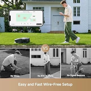 MOVA 600 Robot Tondeuse Installation sans Fil, cartographie 360° 3D LiDAR jusqu'à 600 m², évitement Intelligent des Obstacles. Contrôle Via App, Coupe en U, Silencieux, alertes de sécurité.