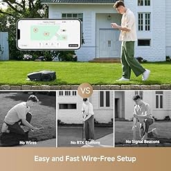 Alternative view of MOVA 600 Robotic Lawn Mower, UltraView Wire-Free Setup and Accurate Mapping Up to 600m², Smart Obstacle Avoidance, App Control, U-Shaped Cutting, Quiet Operation, Safety Alerts